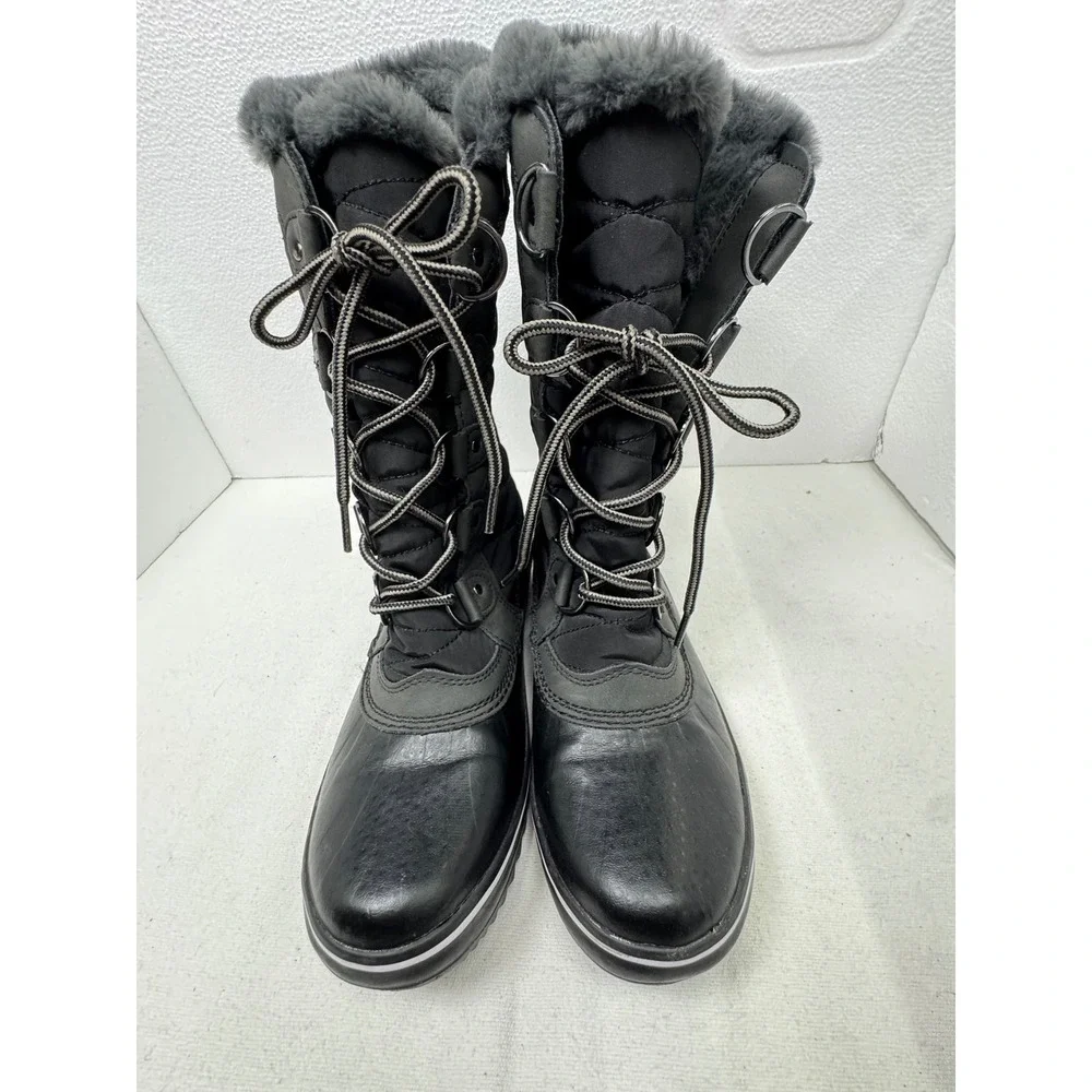 JBU‎ Chilly Winter Boots Women 7M Black Water Resistant Faux Fur Quilt